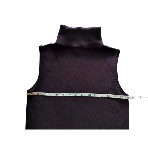 Ann Taylor Women's Dark Purple Sleeveless Turtleneck Sweater Top Size S - Picture 7 of 9